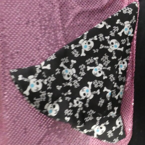 Handmade Black Witch's Hat | Skull and Crossbone Print - Picture 6 of 11